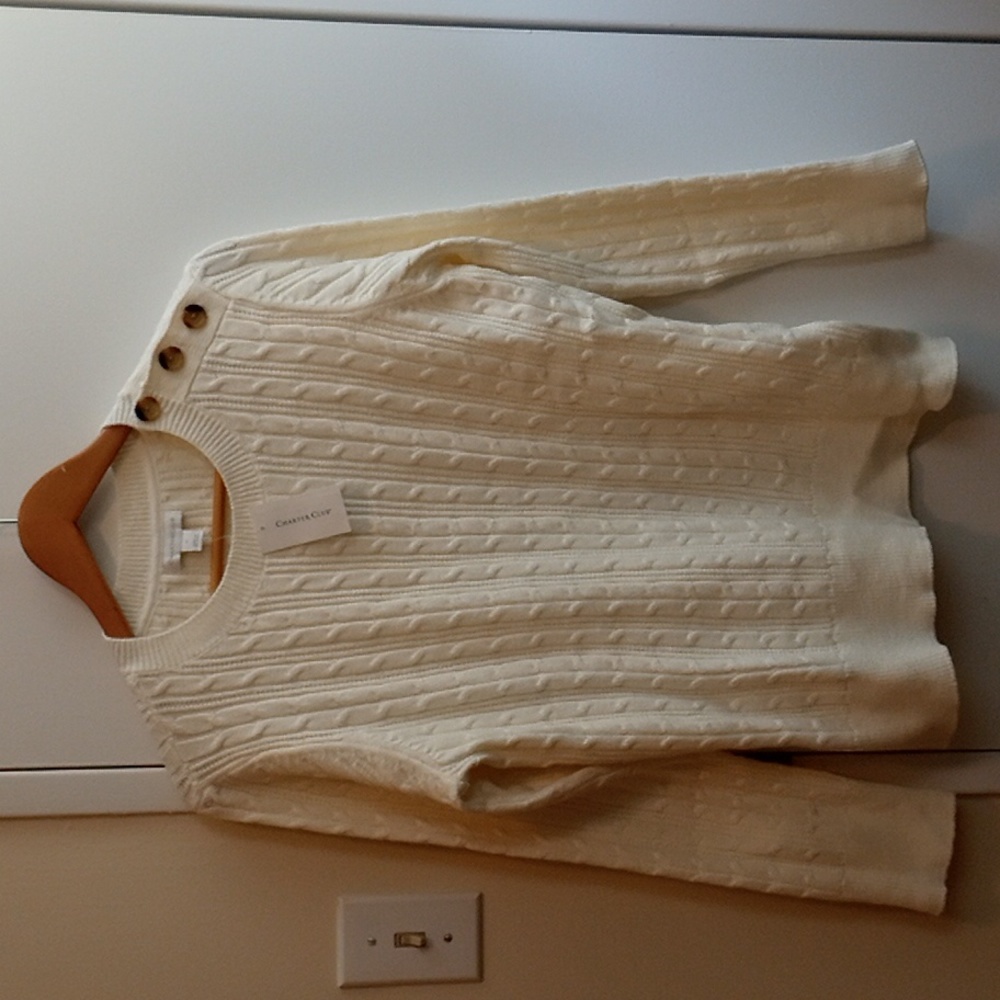 Cream Sweater Cloud Charter Club Size Large